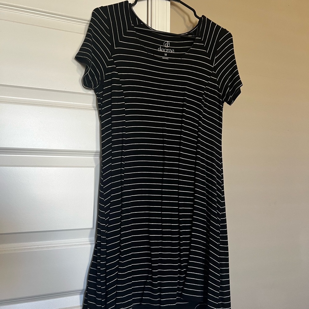 Decree Black and White Striped Mini Dress